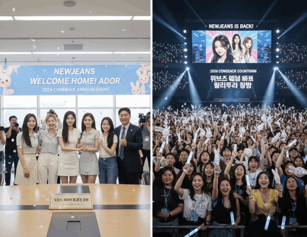 뉴진스 멤버 모두가 소속사 ADOR로 복귀하겠다는 뜻을 공식 발표했습니다. 이전 계약 분쟁 이후 완전한 팀 재결합이 확정되면서 팬들과 업계의 기대가 커지고 있습니다. 소속사는 2026년 하반기 컴백을 준비 중이며, 조만간 구체적인 활동 일정이 공개될 전망